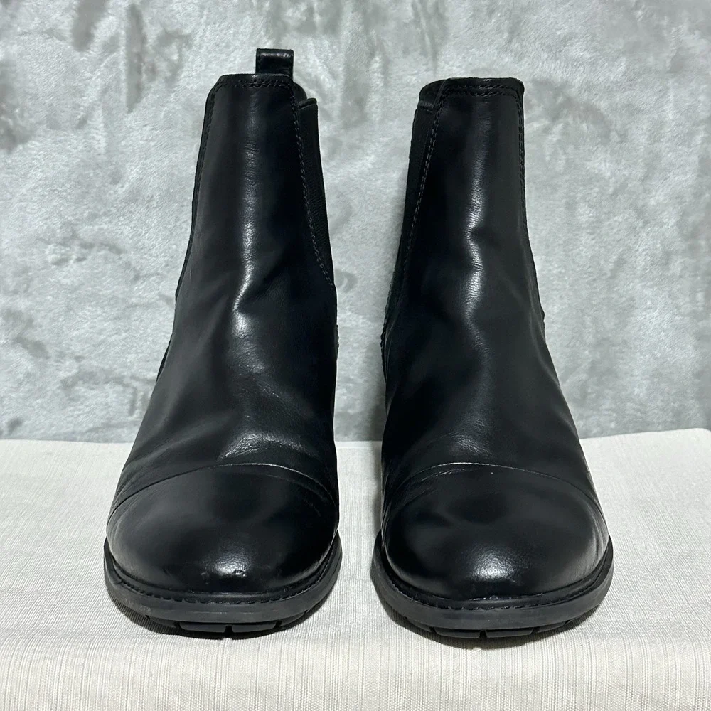 Timberland Sutherlin Bay Chelsea Ankle Boots Womens Sz 11 Black Leather Pull On